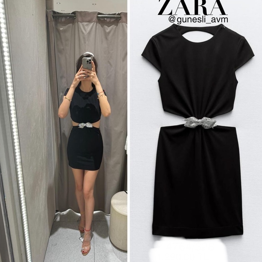 ZARA Jewel Bow cut out dress 4764/328 - Picture 3 of 10
